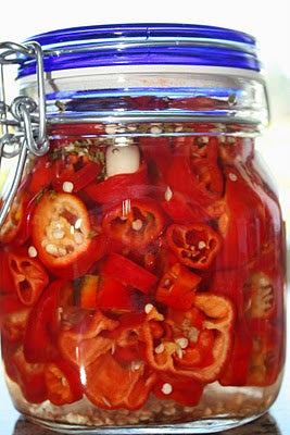 Sweet & Spicy Italian Peppers Pickled in Oregano White Balsamic